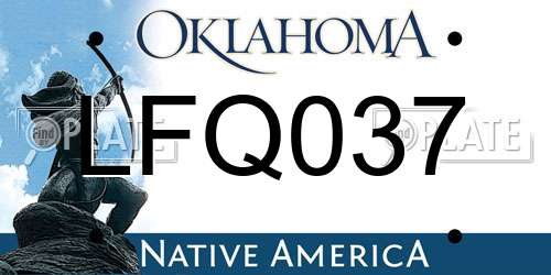 LFQ037 Oklahoma License Plate
