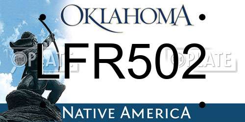 LFR502 Oklahoma License Plate