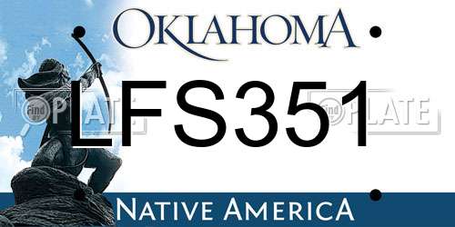 LFS351 Oklahoma License Plate