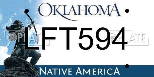 LFT594 Oklahoma License Plate