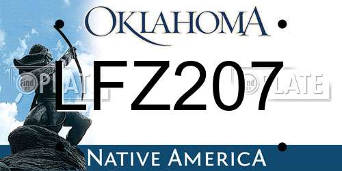LFZ207 Oklahoma License Plate
