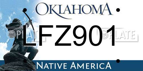 LFZ901 Oklahoma License Plate
