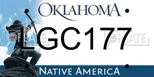 LGC177 Oklahoma License Plate