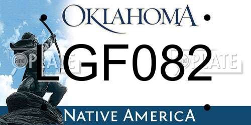 LGF082 Oklahoma License Plate