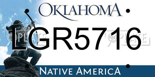 LGR5716 Oklahoma License Plate