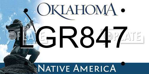 LGR847 Oklahoma License Plate