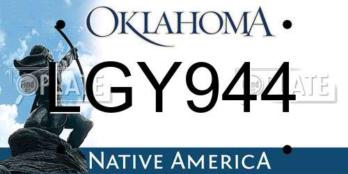 LGY944 Oklahoma License Plate