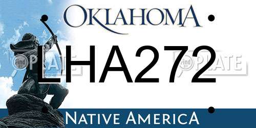 LHA272 Oklahoma License Plate