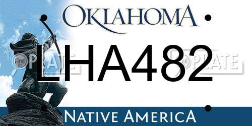 LHA482 Oklahoma License Plate
