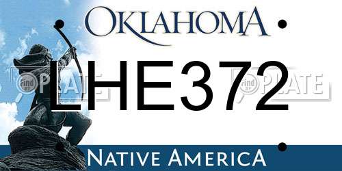 LHE372 Oklahoma License Plate