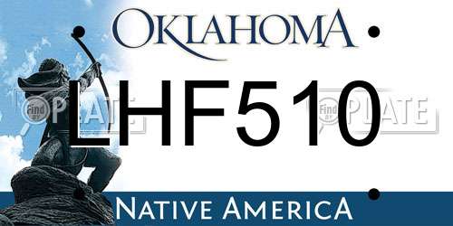 LHF510 Oklahoma License Plate