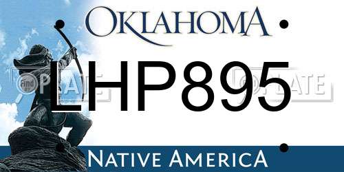LHP895 Oklahoma License Plate