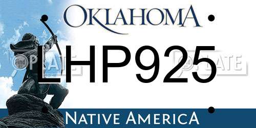 LHP925 Oklahoma License Plate