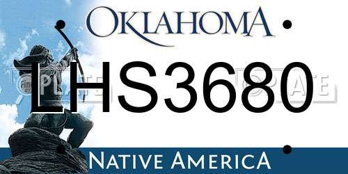LHS3680 Oklahoma License Plate