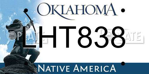 LHT838 Oklahoma License Plate