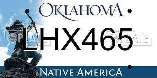 LHX465 Oklahoma License Plate