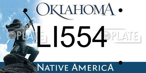 LI554 Oklahoma License Plate