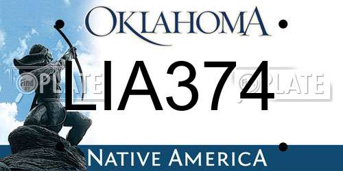 LIA374 Oklahoma License Plate