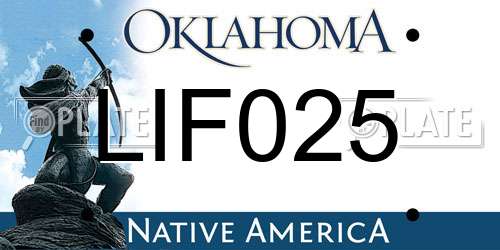 LIF025 Oklahoma License Plate