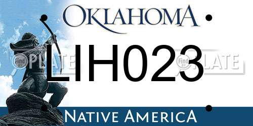 LIH023 Oklahoma License Plate