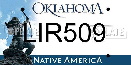 LIR509 Oklahoma License Plate