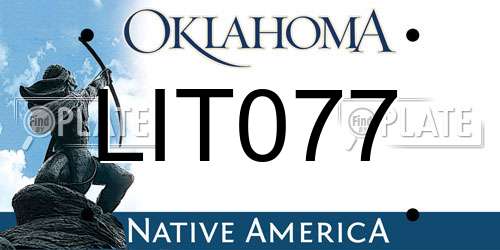 LIT077 Oklahoma License Plate