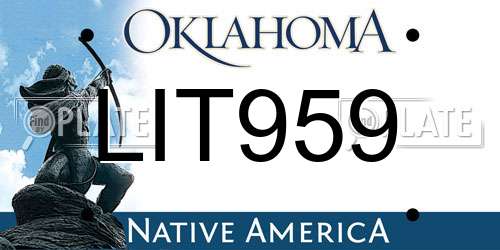 LIT959 Oklahoma License Plate