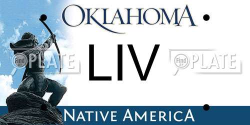 LIV Oklahoma License Plate