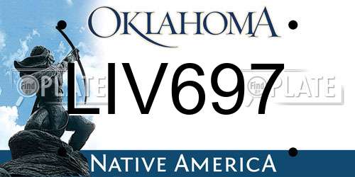 LIV697 Oklahoma License Plate
