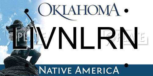 LIVNLRN Oklahoma License Plate