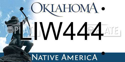 LIW444 Oklahoma License Plate