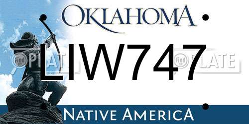 LIW747 Oklahoma License Plate