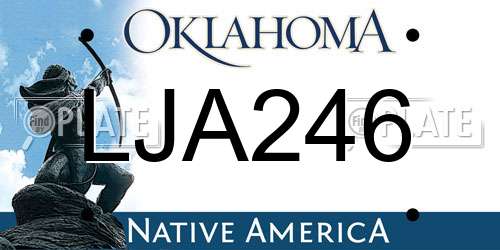 LJA246 Oklahoma License Plate