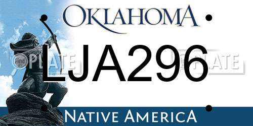 LJA296 Oklahoma License Plate