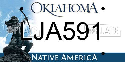 LJA591 Oklahoma License Plate