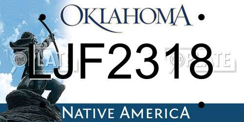 LJF2318 Oklahoma License Plate