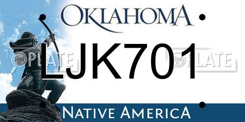 LJK701 Oklahoma License Plate