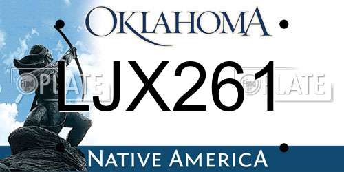 LJX261 Oklahoma License Plate