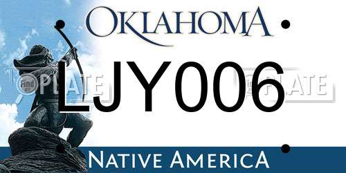 LJY006 Oklahoma License Plate