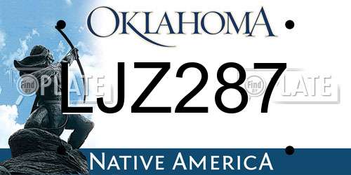 LJZ287 Oklahoma License Plate