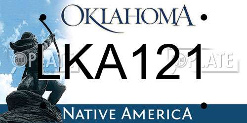 LKA121 Oklahoma License Plate