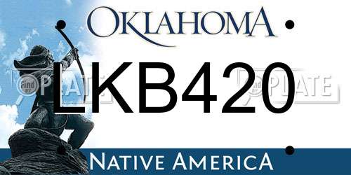 LKB420 Oklahoma License Plate