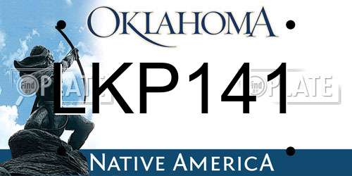 LKP141 Oklahoma License Plate