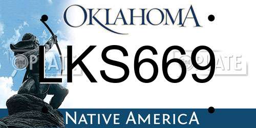 LKS669 Oklahoma License Plate