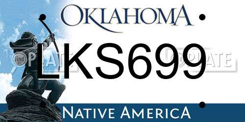 LKS699 Oklahoma License Plate