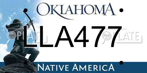 LLA477 Oklahoma License Plate