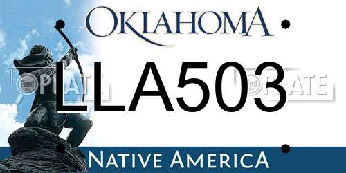 LLA503 Oklahoma License Plate