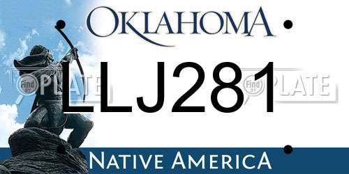 LLJ281 Oklahoma License Plate