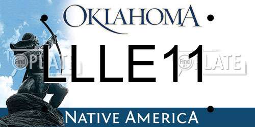 LLLE11 Oklahoma License Plate