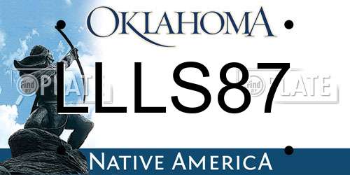 LLLS87 Oklahoma License Plate